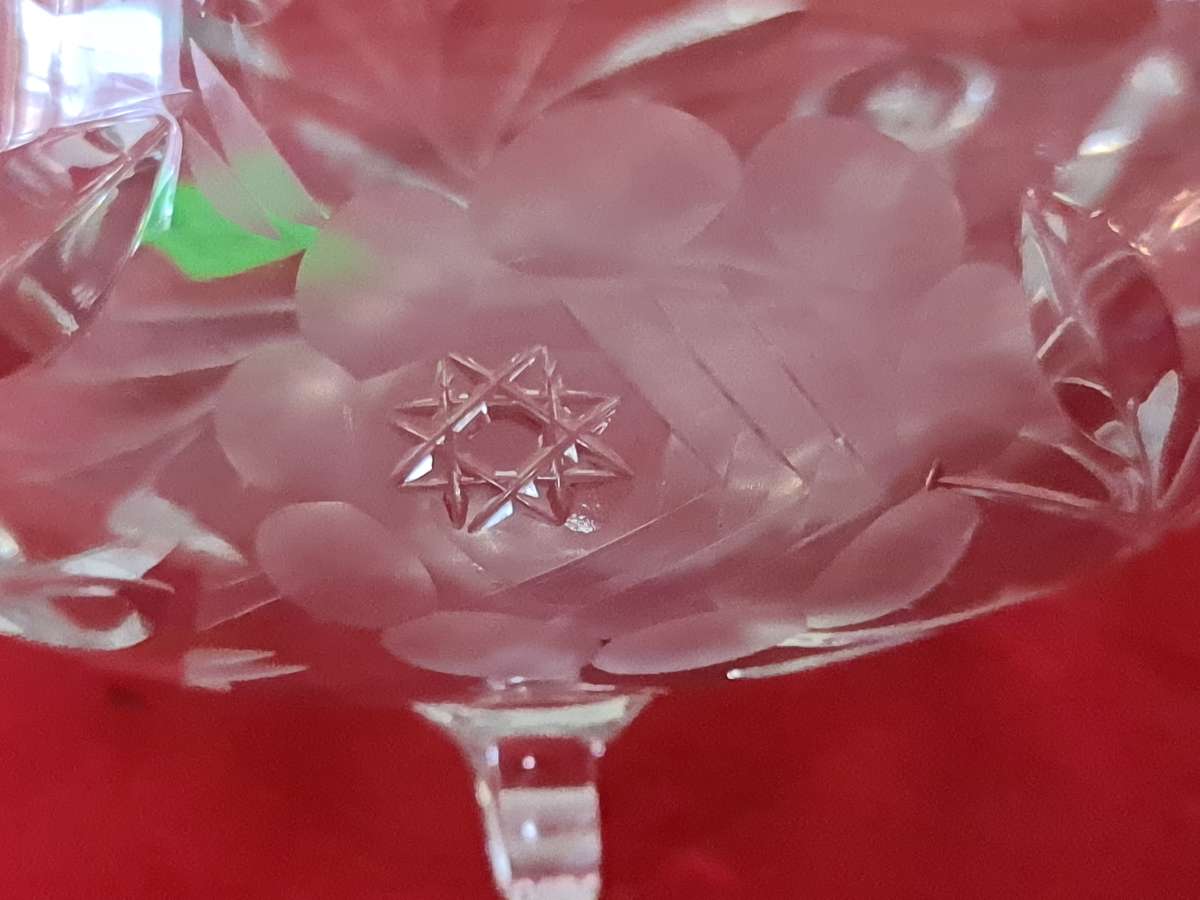 Rose cut Crystal bowl with feet