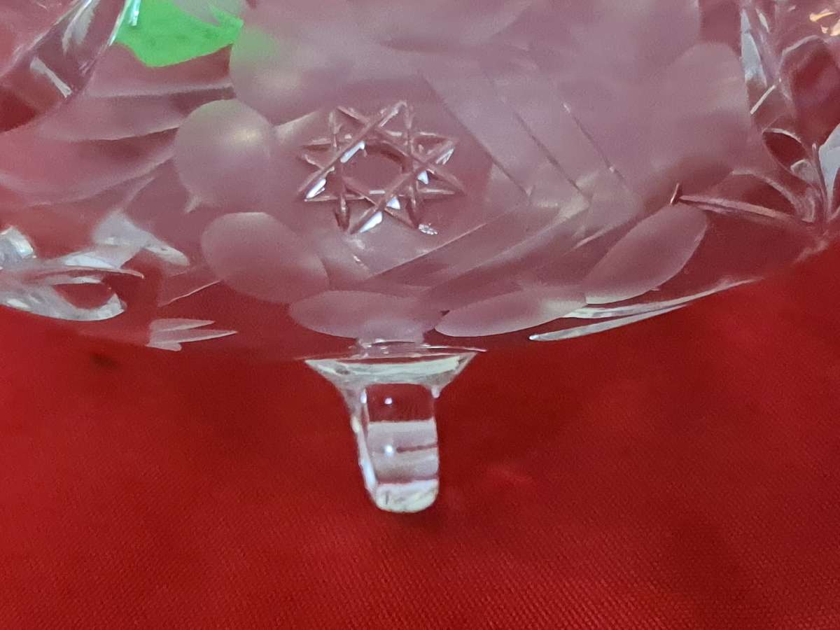 Rose cut Crystal bowl with feet
