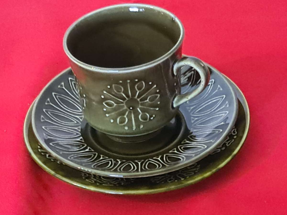 Tams England Green ceramic trio