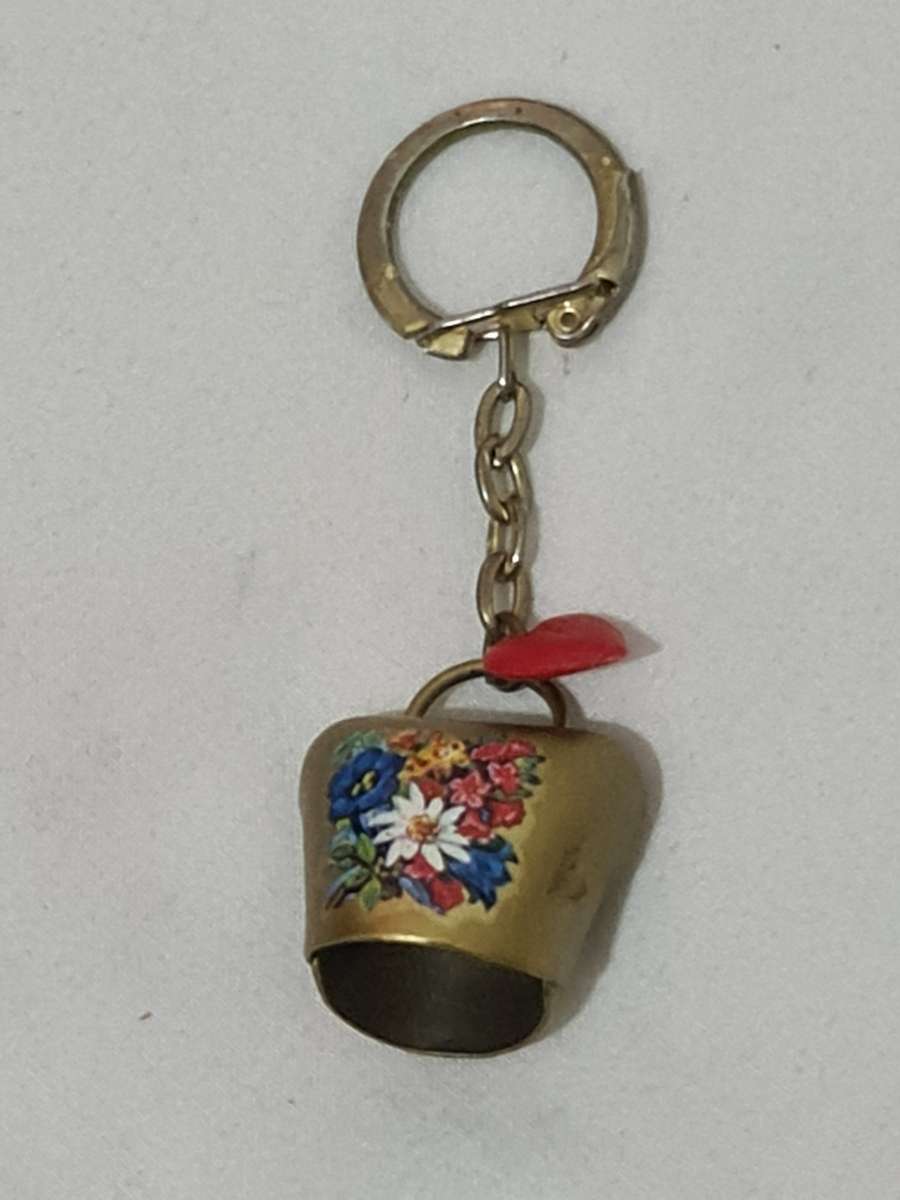 Vintage Swiss Cow Bell Key Ring