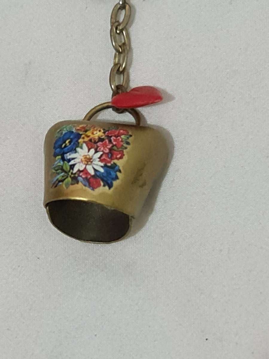 Vintage Swiss Cow Bell Key Ring