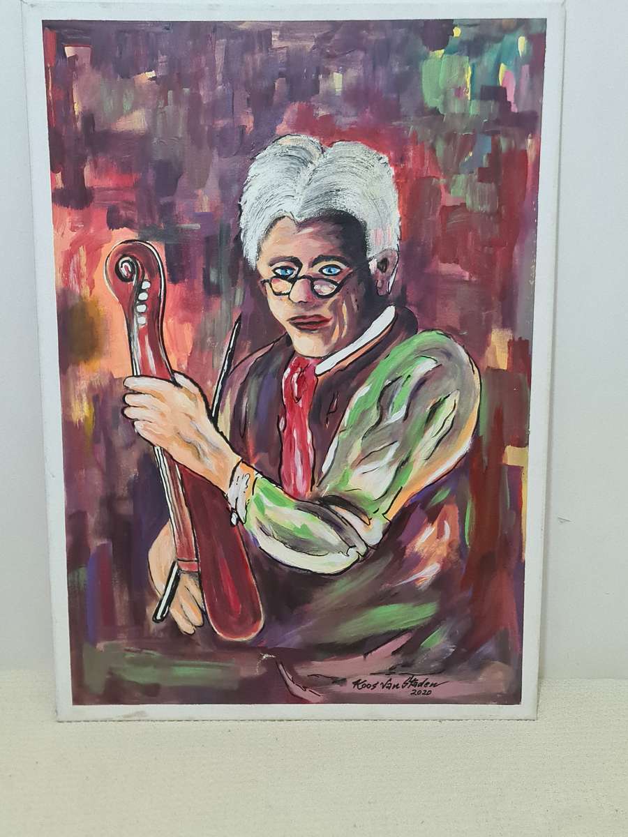 Musician oil on canvas, Koos van Staden 2020