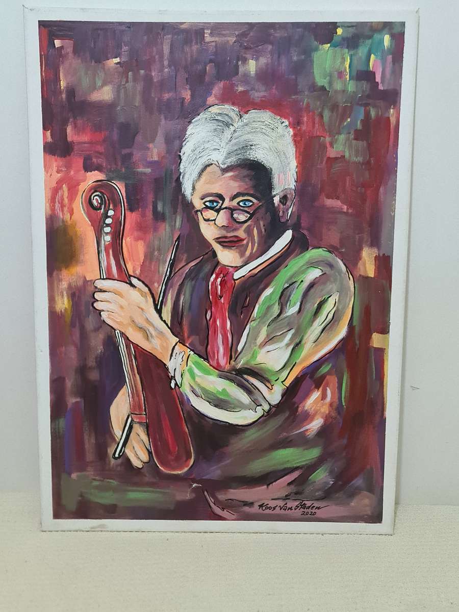 Musician oil on canvas, Koos van Staden 2020