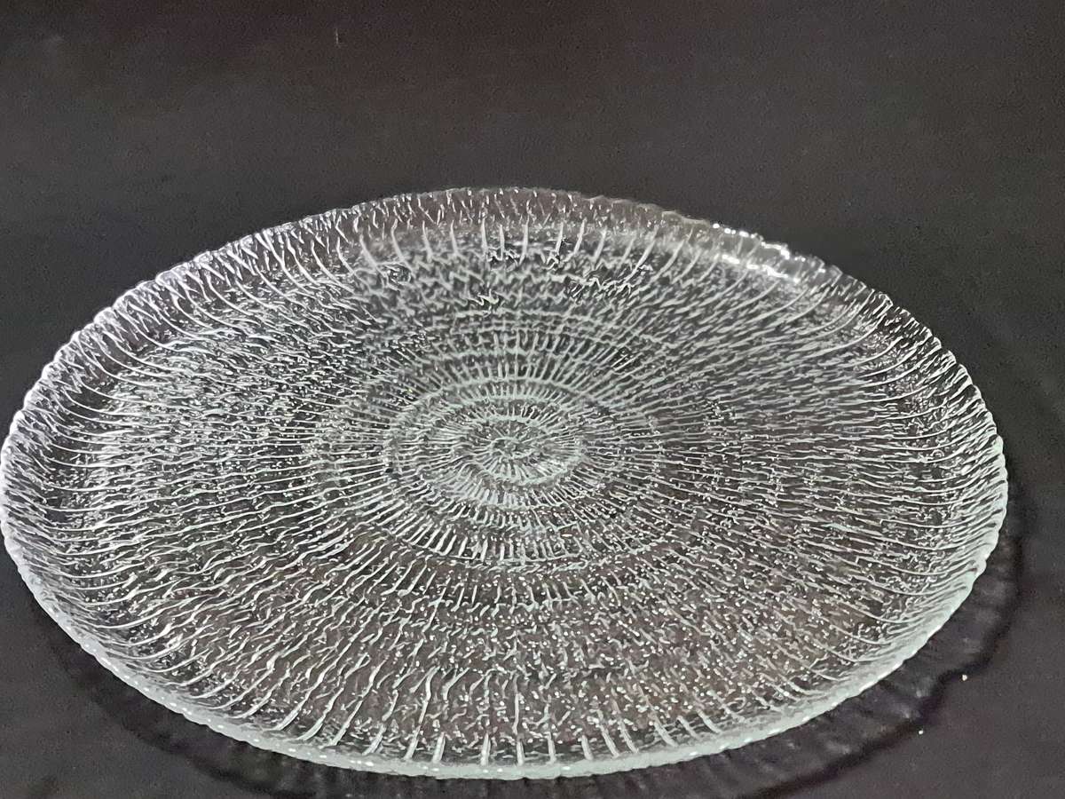 Modernist Scandinavian glass bowl and plate