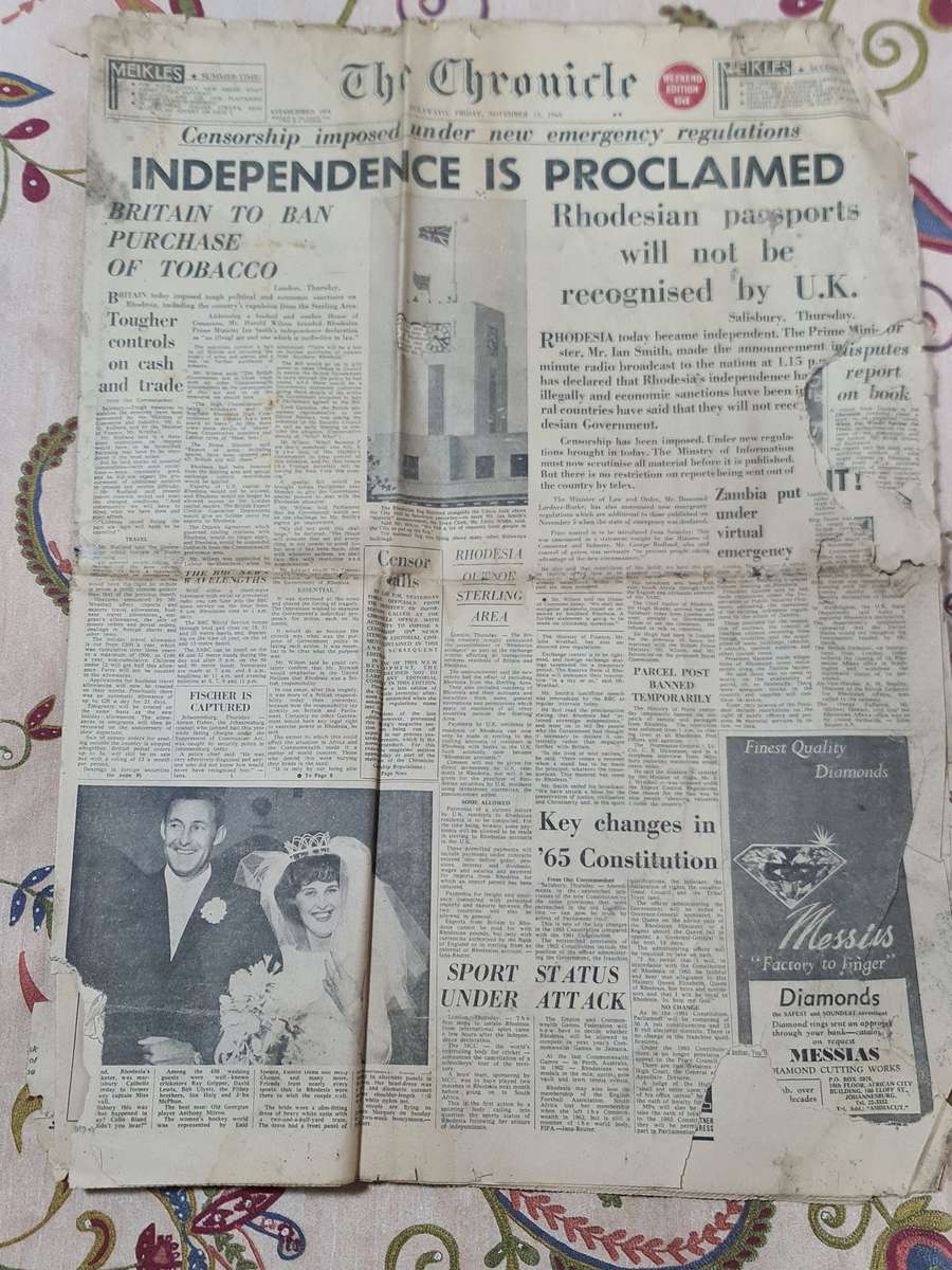 The Chronicle, Bulawayo, Friday, November 12, 1965 News Paper