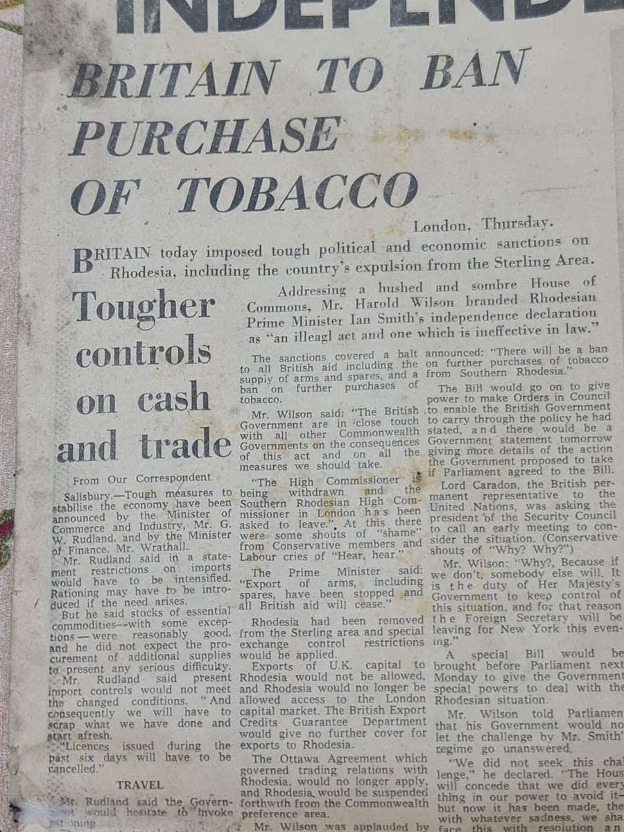 The Chronicle, Bulawayo, Friday, November 12, 1965 News Paper