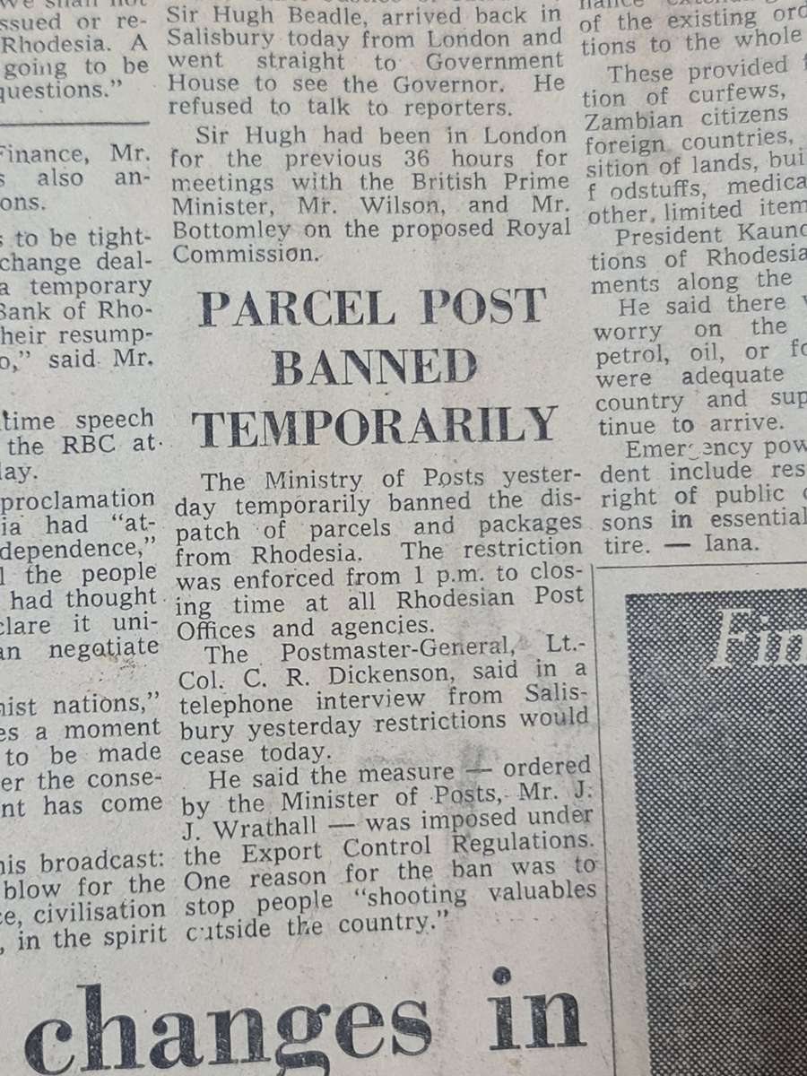 The Chronicle, Bulawayo, Friday, November 12, 1965 News Paper