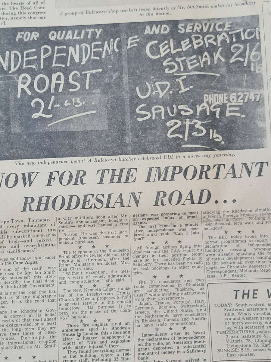 The Chronicle, Bulawayo, Friday, November 12, 1965 News Paper