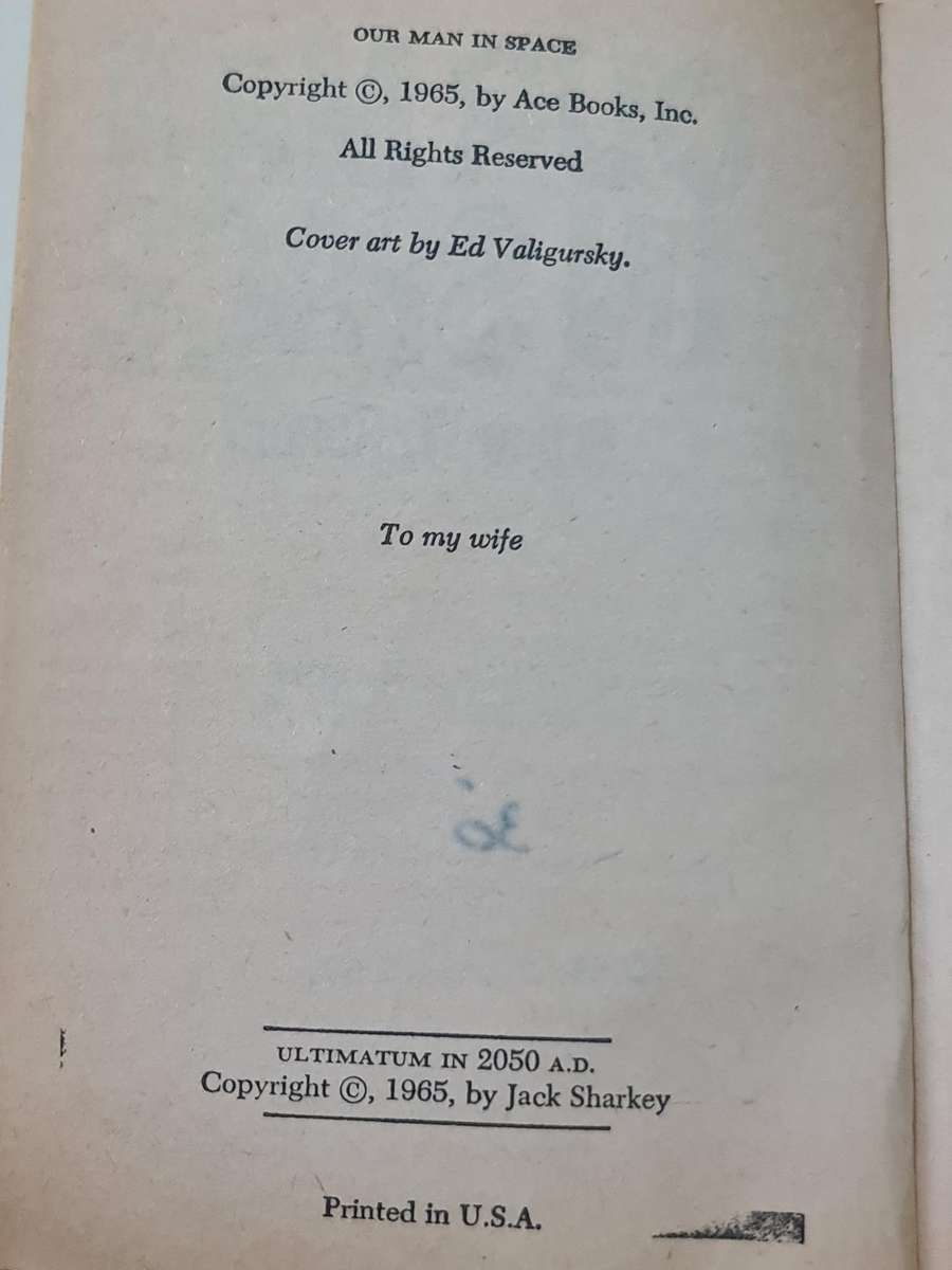 Two in one: Ultimatum in 2050 A.D. by Jack Sharkey Book