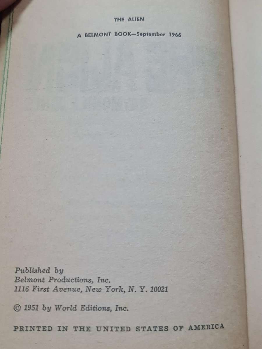 The Alien by Raymond F. Jones Book