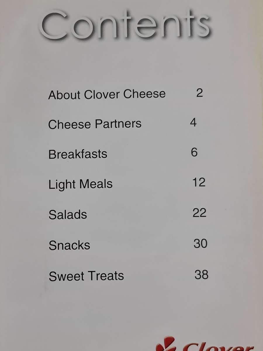 Snacking, Cooking & Baking with Clover Cheese recipe book