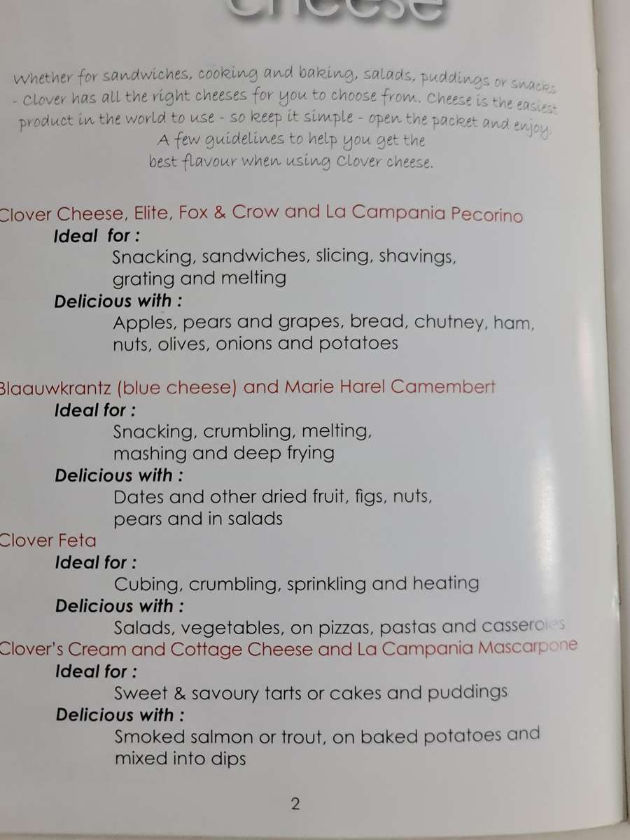 Snacking, Cooking & Baking with Clover Cheese recipe book