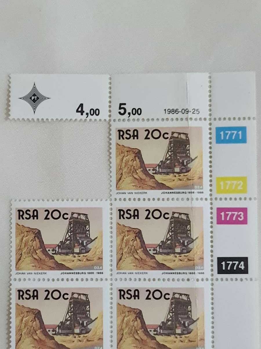 JHB 1888-1986 RSA 20cents Stamps
