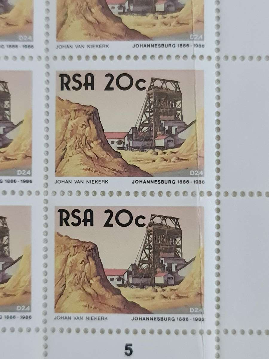 JHB 1888-1986 RSA 20cents Stamps