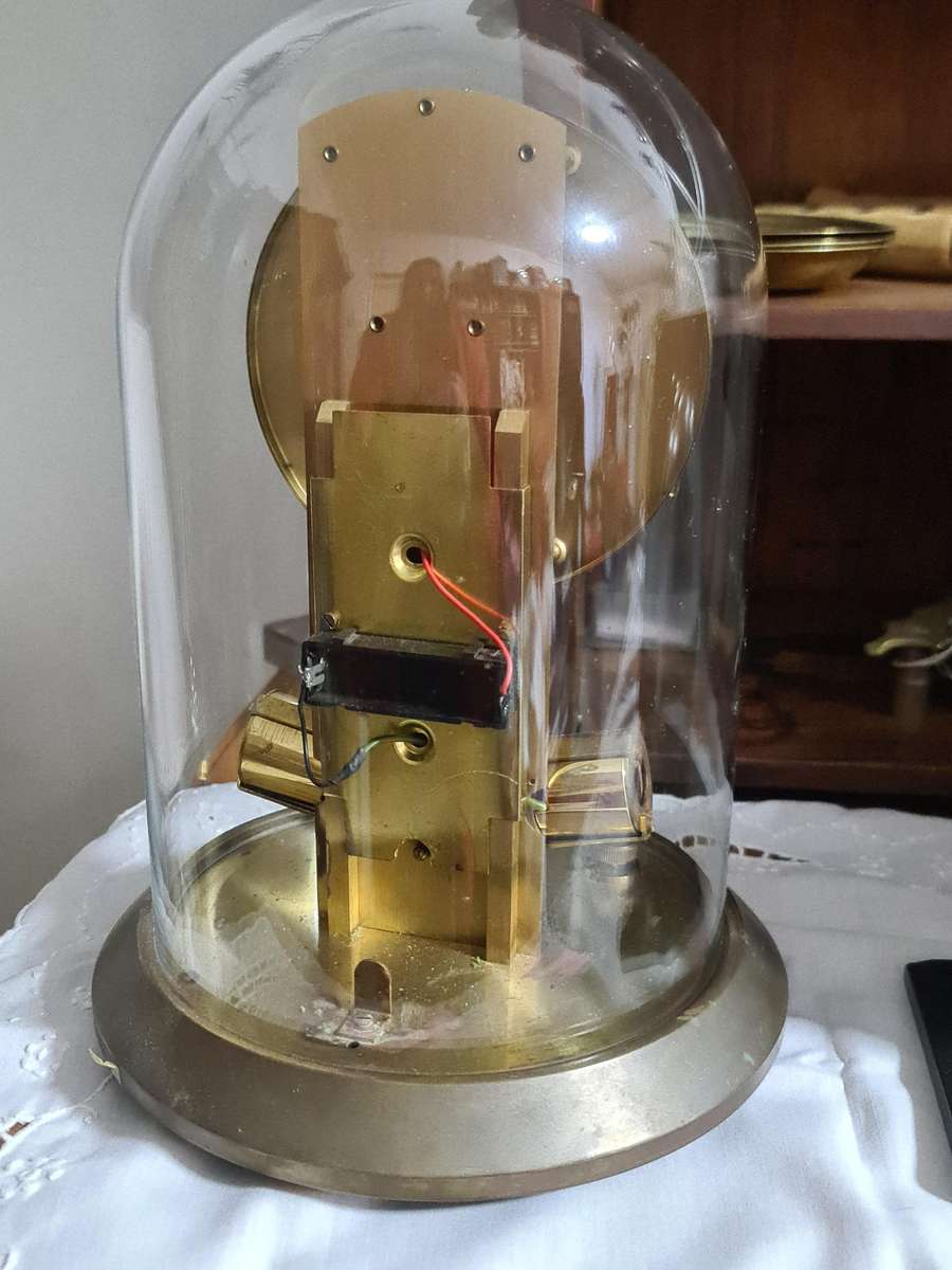 Junghans ATO Atomic Vintage Brass Electro Magnetic Clock with Glass Dome Made in Germany