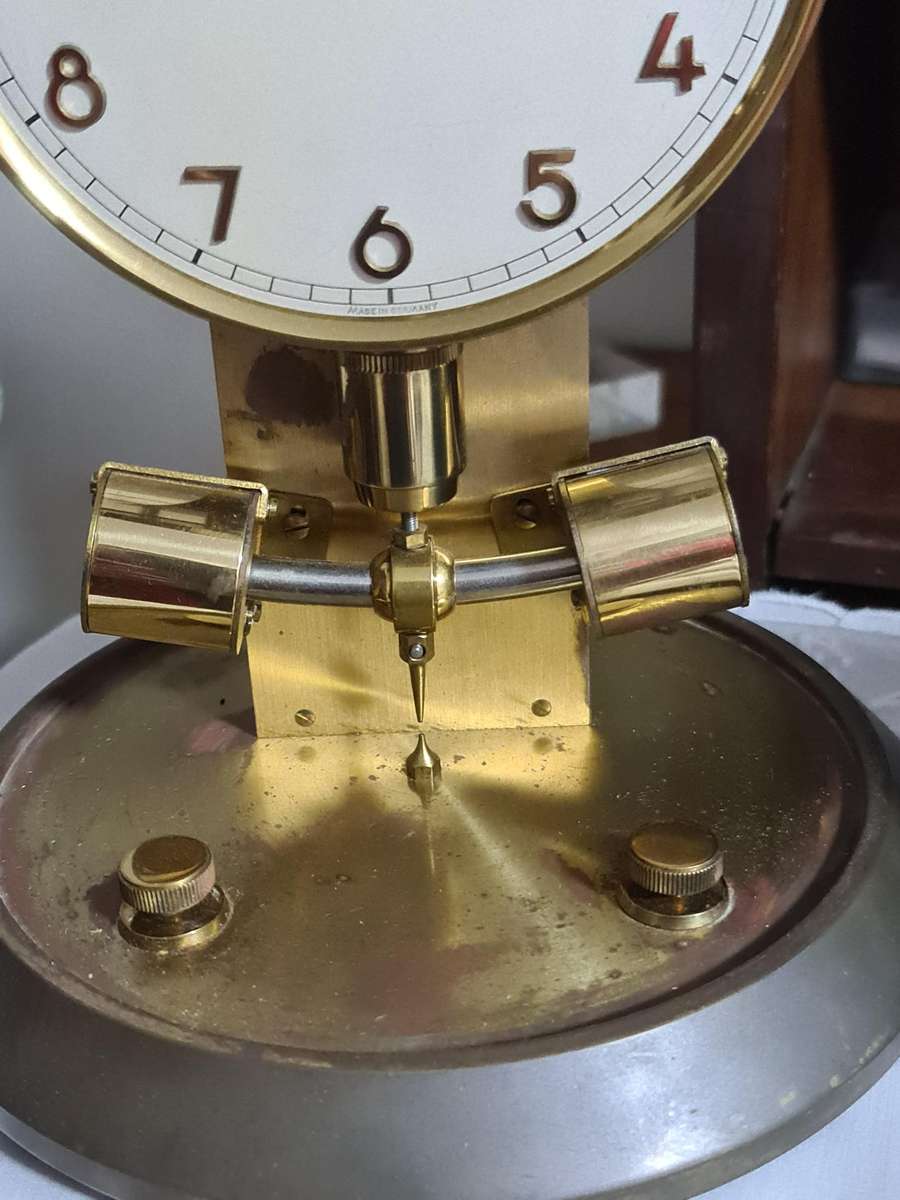 Junghans ATO Atomic Vintage Brass Electro Magnetic Clock with Glass Dome Made in Germany