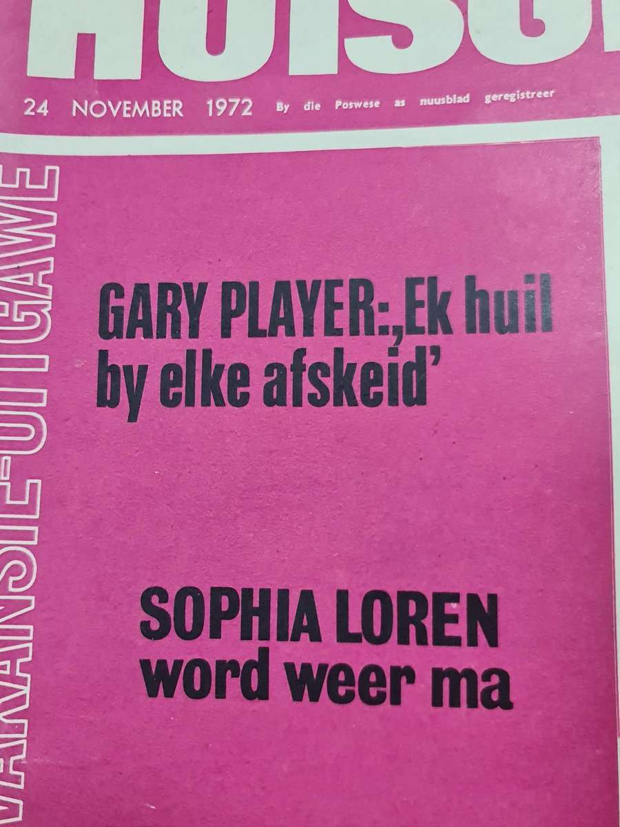 Huisgenoot 24 November 1972, Gary Player, Sophia Loren