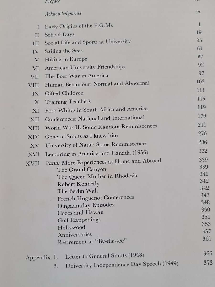 Book: Never a Dull moment: Dr. E.G. Malherbe Autobiography