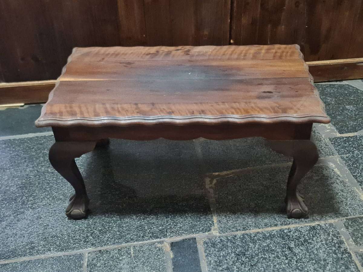 Vintage Imbuia ball and claw coffee table