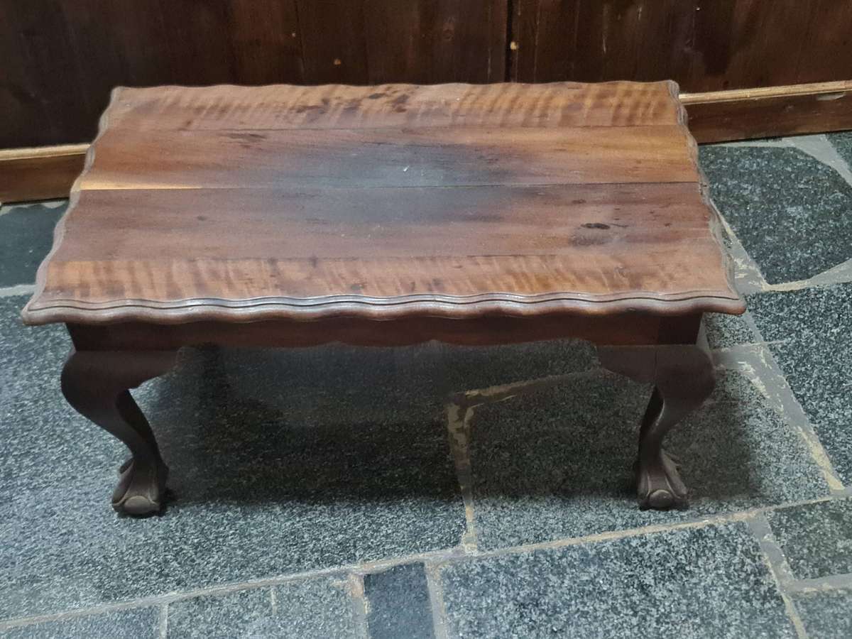 Vintage Imbuia ball and claw coffee table