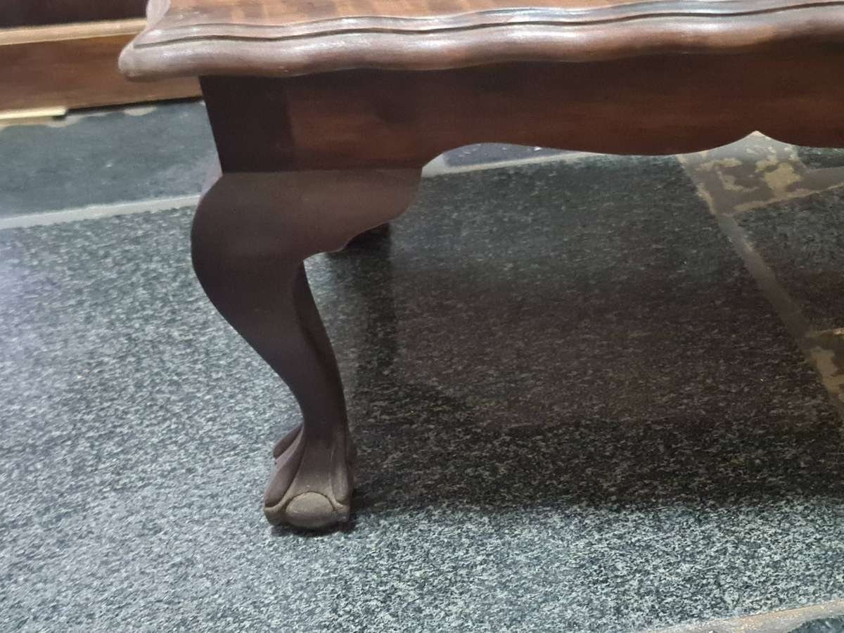 Vintage Imbuia ball and claw coffee table