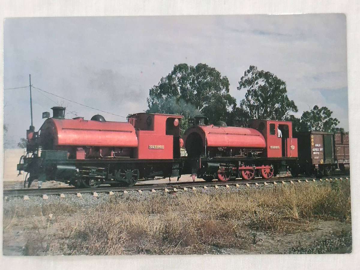Postcard:  Johannesburg Municipality saddle tank locomotives "George" and " Elizabeth