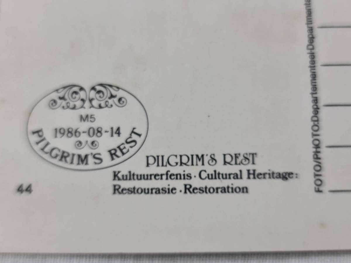 Postcard: Pilgrims Rest Kultuurerfenis/Cultural Heritage 1986-08-14
