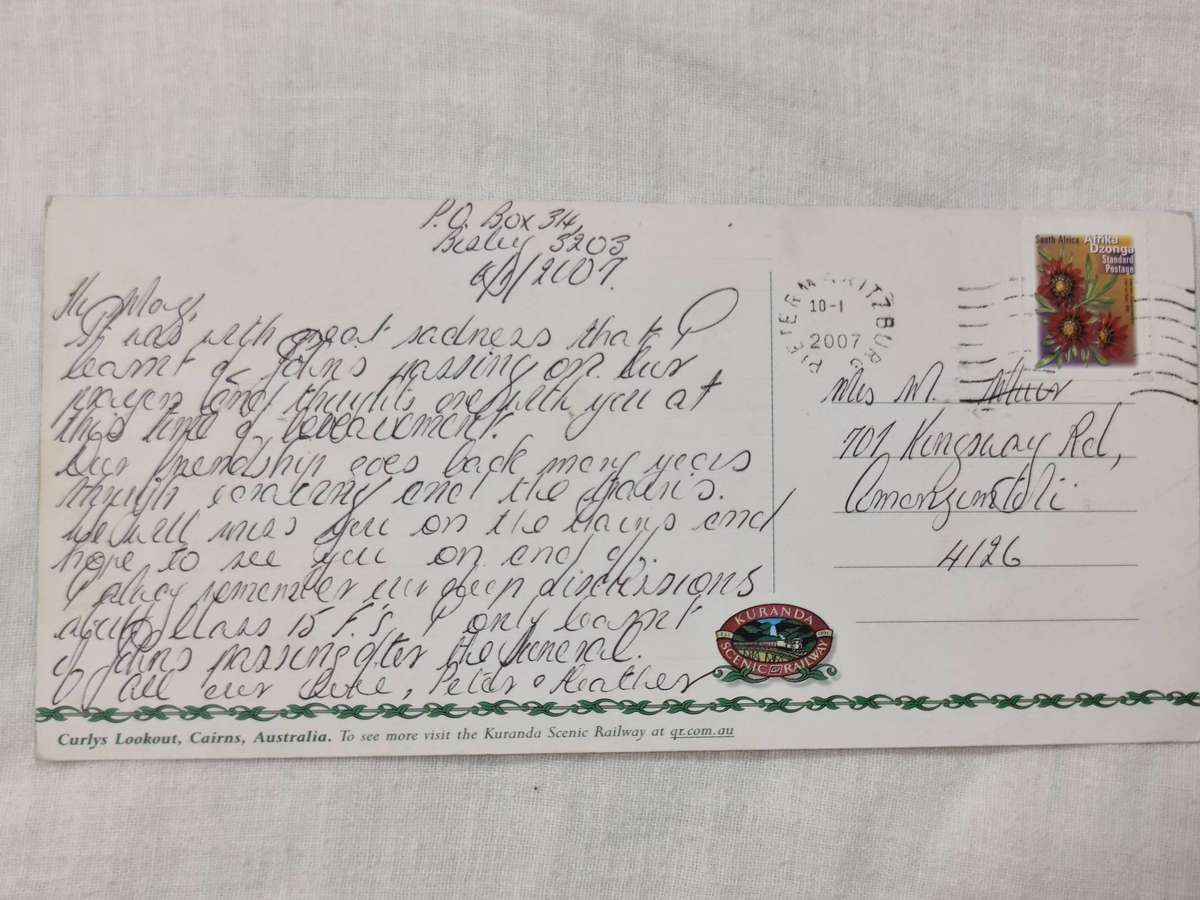 Postcard: Curly's Lookout, Cairns Australia