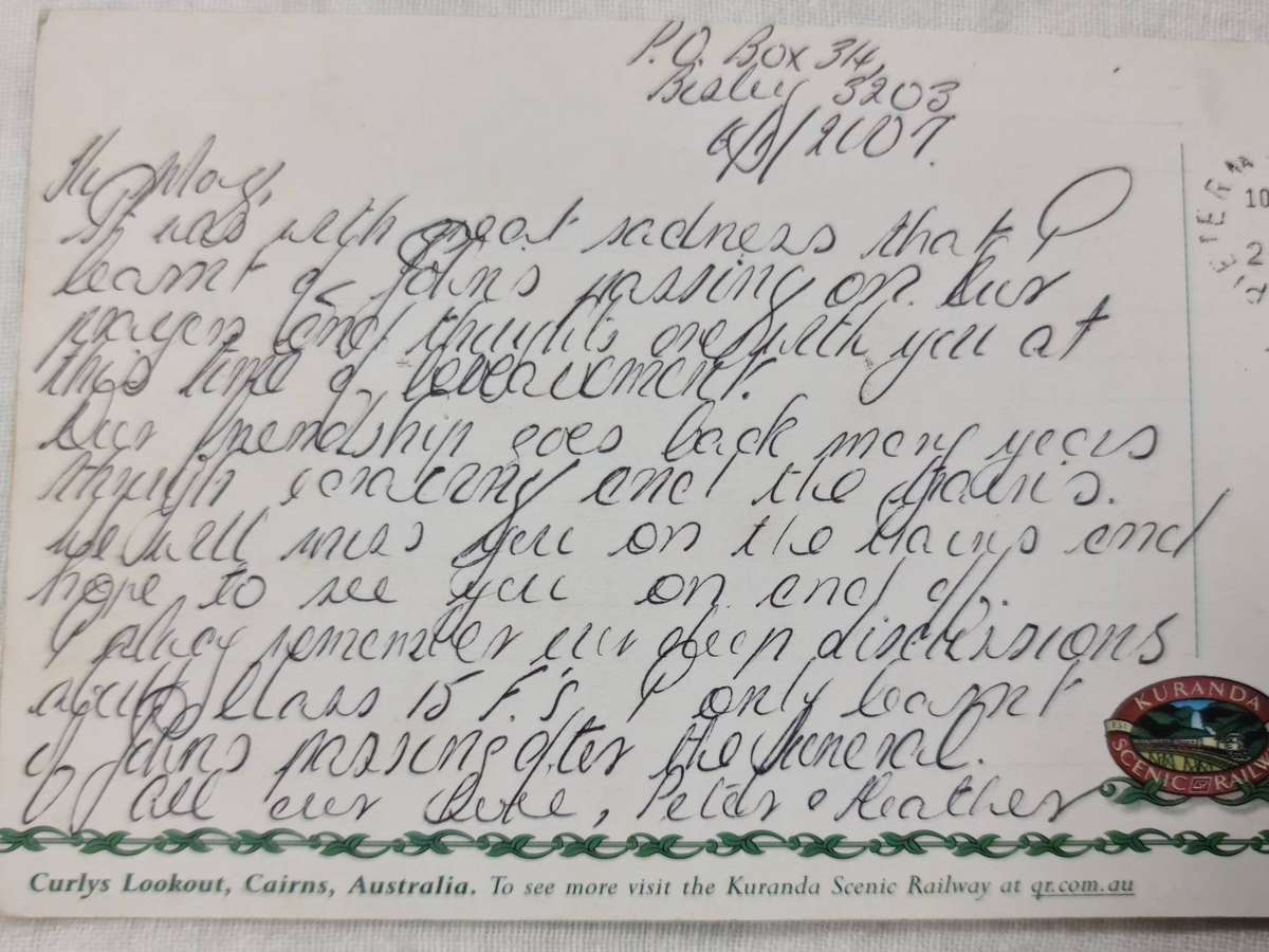 Postcard: Curly's Lookout, Cairns Australia