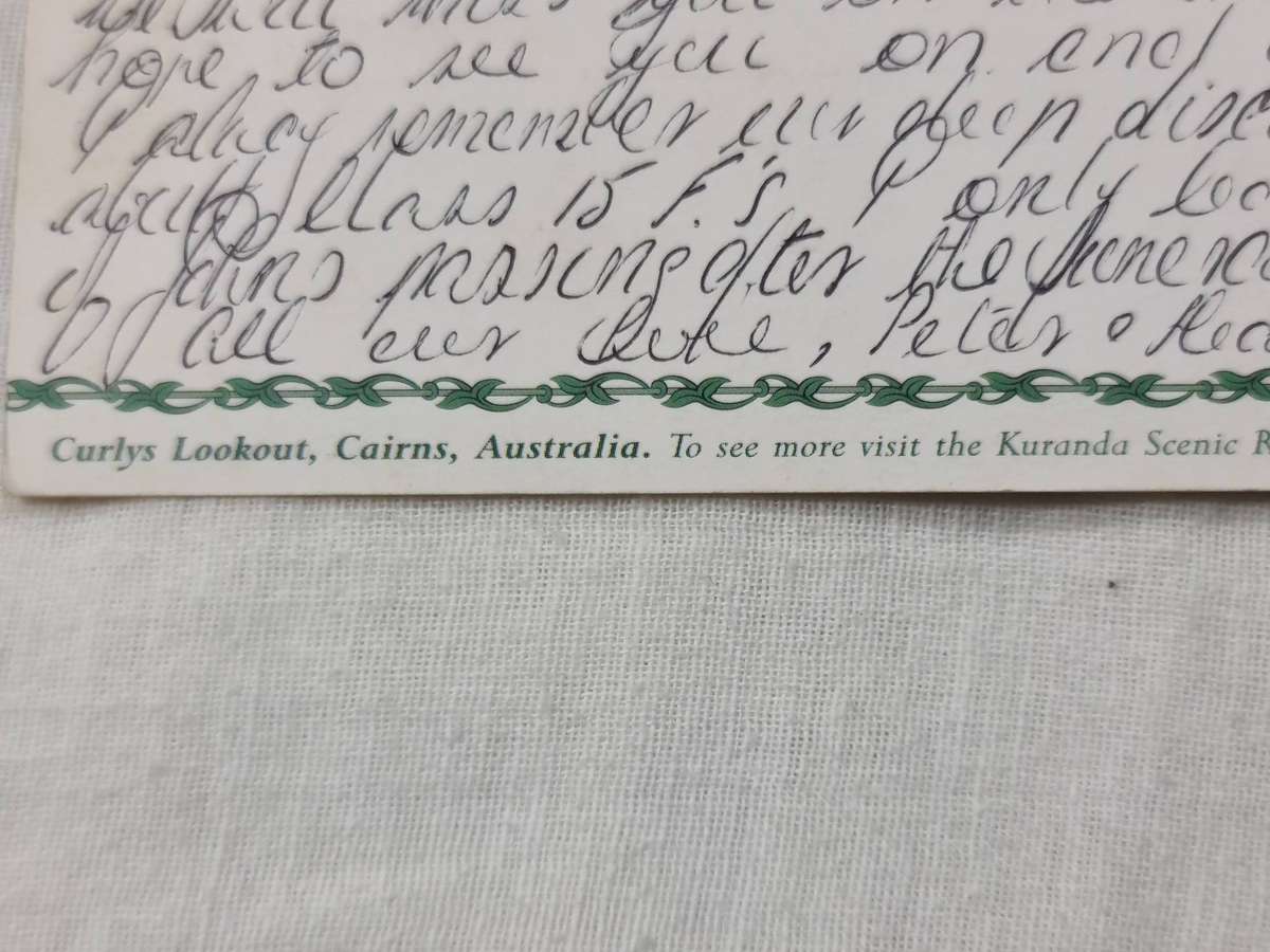 Postcard: Curly's Lookout, Cairns Australia