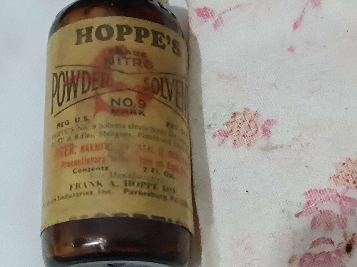 Vintage 1962 Hoppe's long gun and pistol cleaning kit. Incomplete