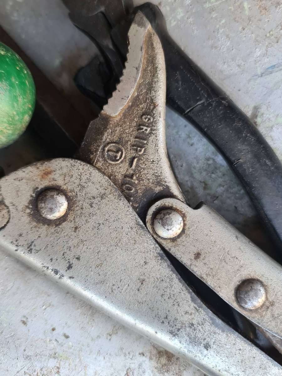 Tools: Tool box with mixed tools and a electric wiring tool