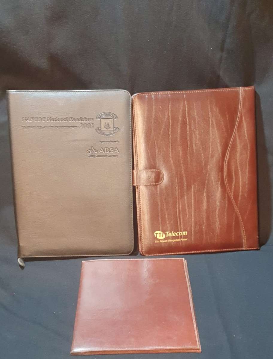 Three Vintage leather folders