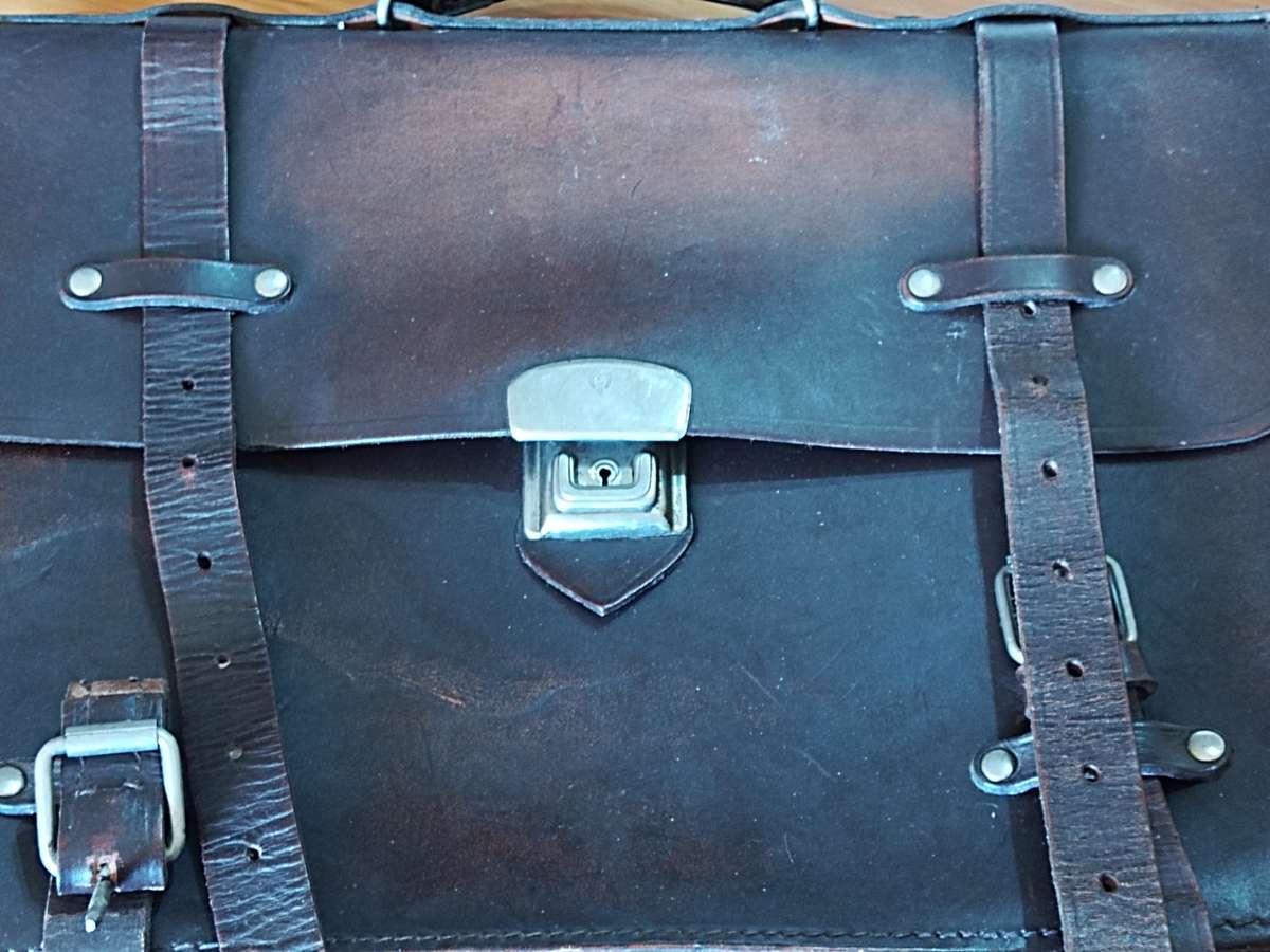 Vintage leather student bag
