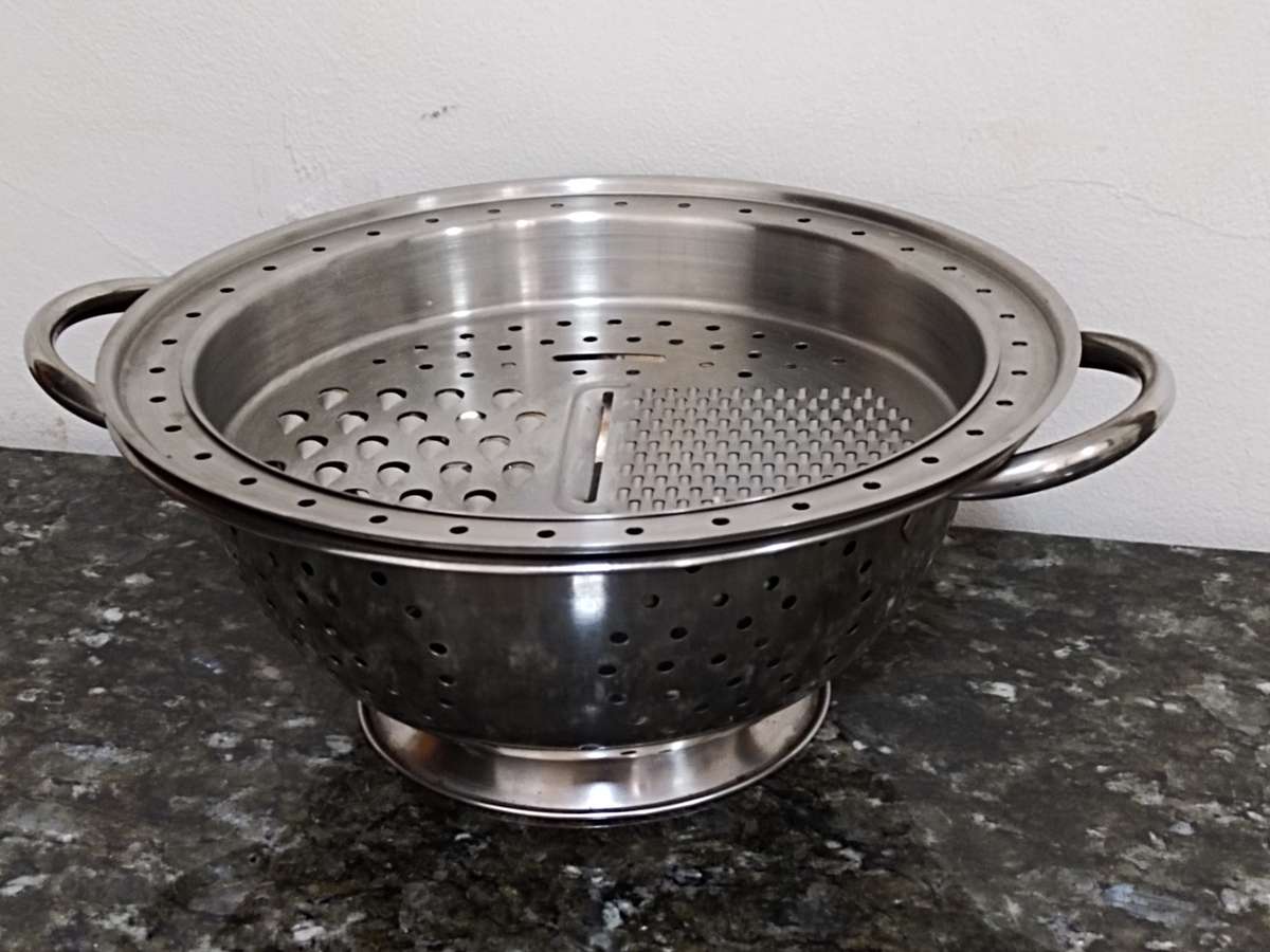 Stainless steel Colander and a steamer/ grater