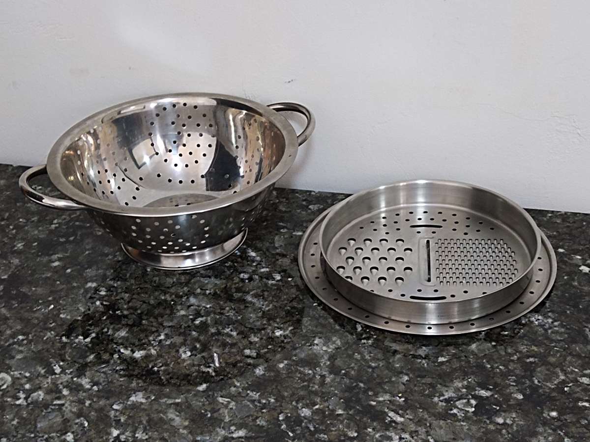 Stainless steel Colander and a steamer/ grater