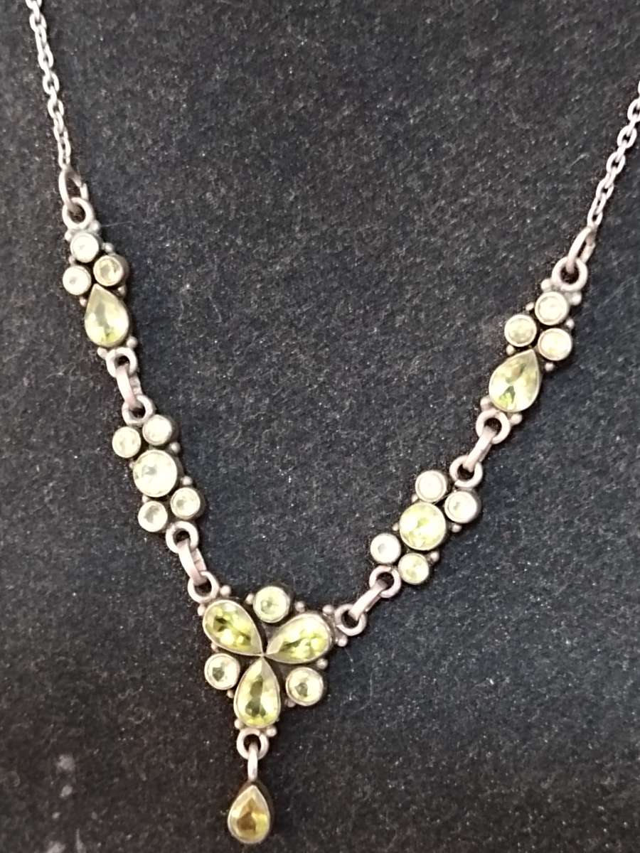 925 Silver and peridot Necklace