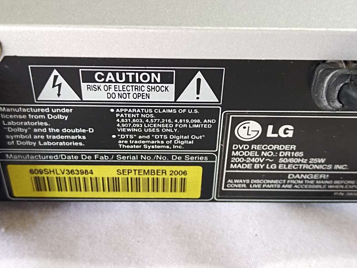 LG DVD recording player - working
