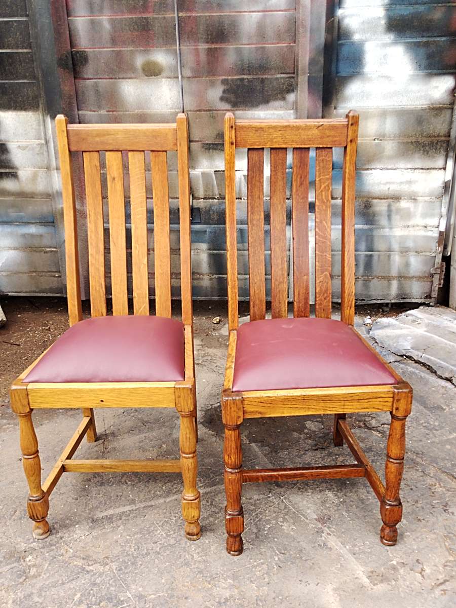 Two Vintage oak chairs