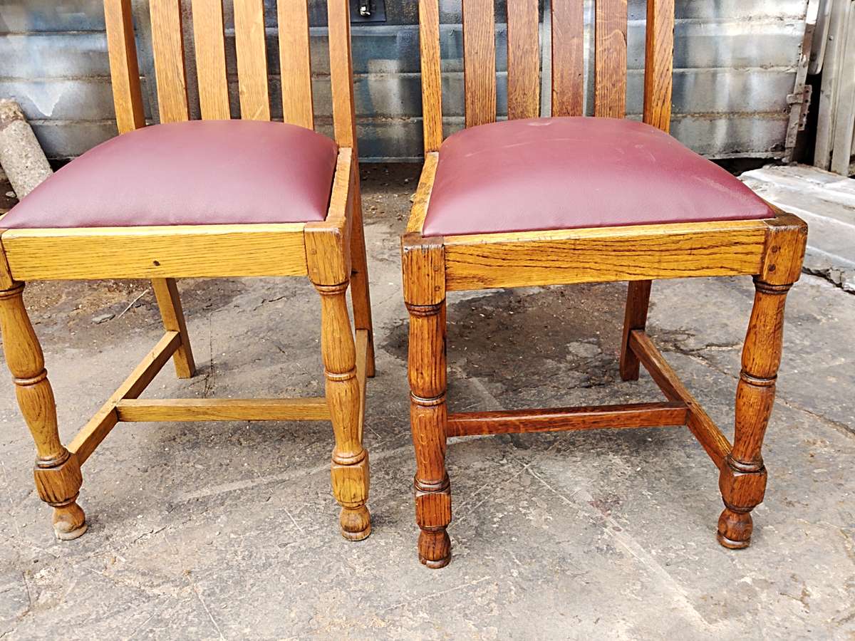 Two Vintage oak chairs