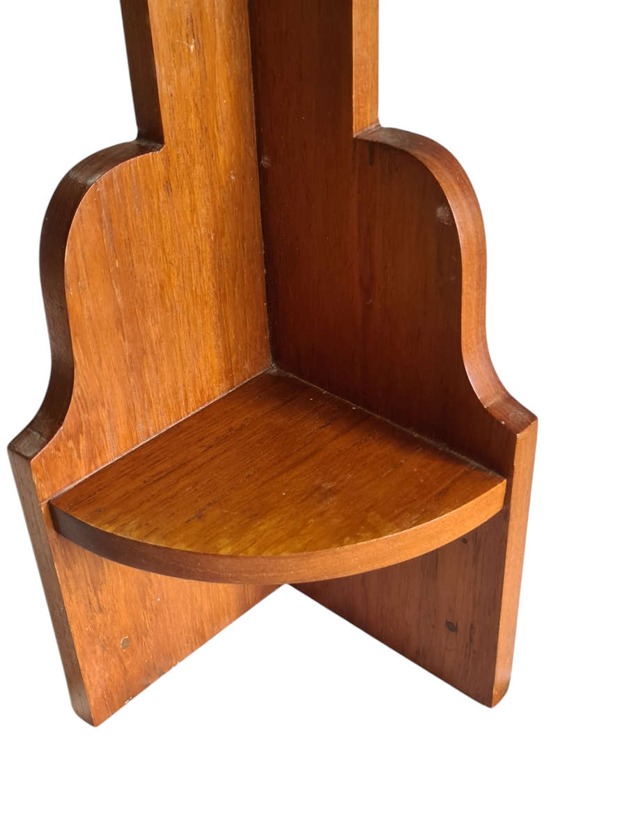 Teak corner shelf