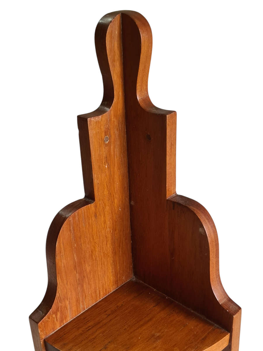 Teak corner shelf