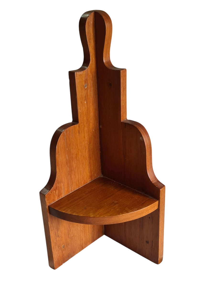 Teak corner shelf