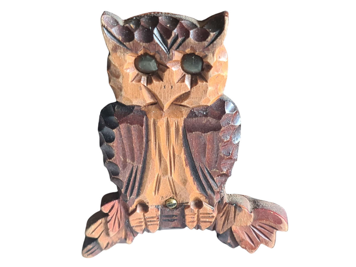 Occupied Japan Musical Owl Cigarette Dispenser, Ashtray