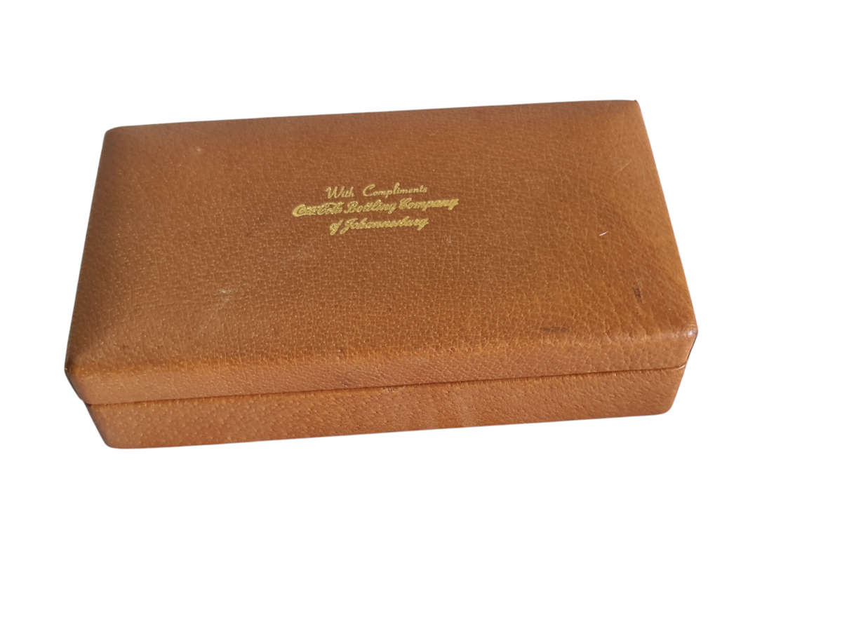 "With Compliments Coca Cola Bottling  Company of Johannesburg" Card box