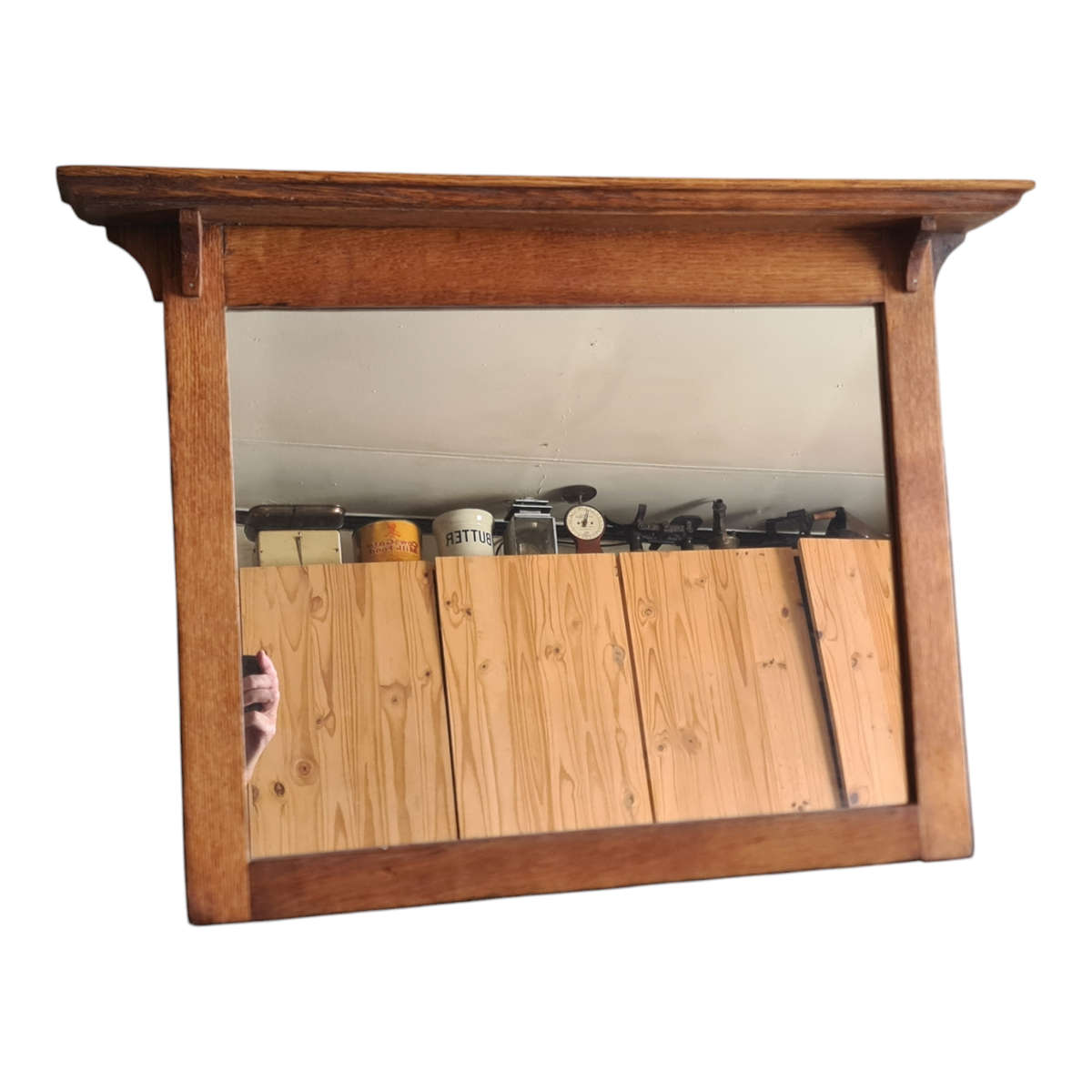 Vintage Oak Wall Mirror