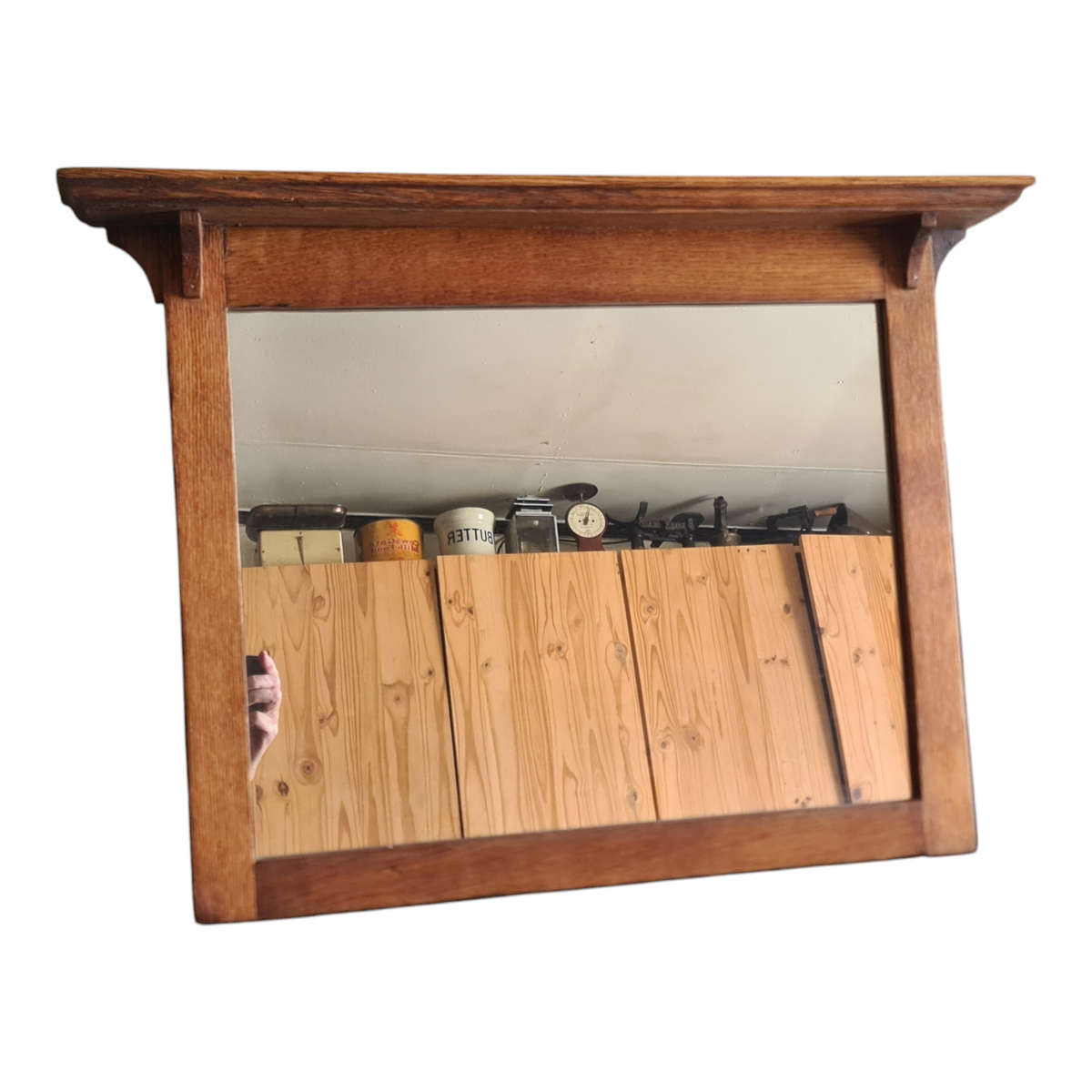 Vintage Oak Wall Mirror