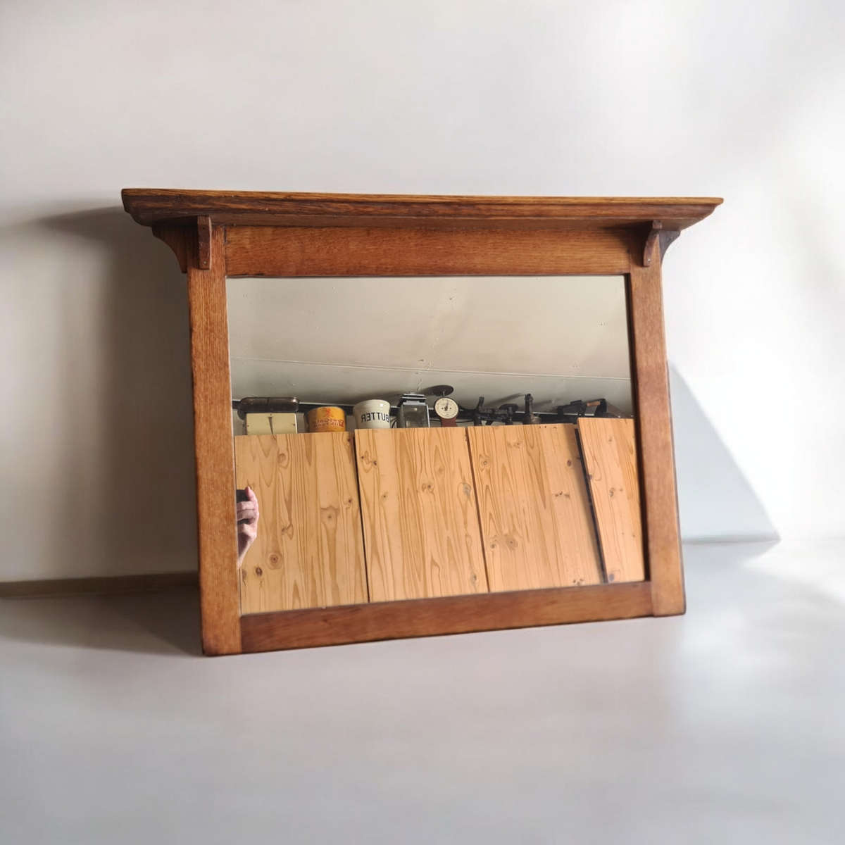 Vintage Oak Wall Mirror