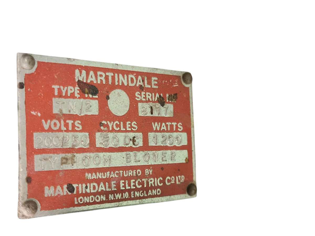 Martindale Electric Group Co Ltd London England Blower