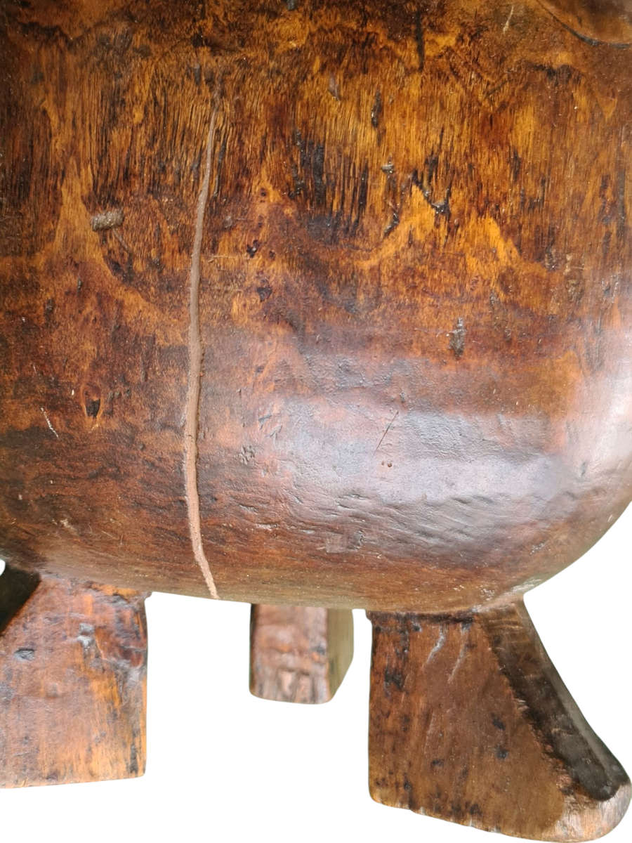 African: Vintage Wooden Stock pot